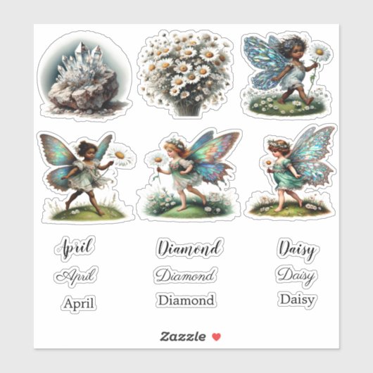 April Geboorte Maand Geboorte Bloem Sticker Set (Vel)