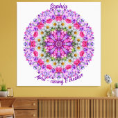 April Geboortebloem Gepersonaliseerde Daisy Mandal Canvas Afdruk (Insitu (Woonkamer))