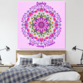 April Geboortebloem Gepersonaliseerde Daisy Mandal Canvas Afdruk (Insitu (Slaapkamer))