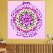 April Geboortebloem Gepersonaliseerde Daisy Mandal Canvas Afdruk (Insitu (Woonkamer))