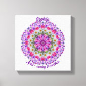 April Geboortebloem gepersonaliseerde Daisy Mandal Canvas Afdruk (Voorkant)