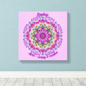 April Geboortebloem gepersonaliseerde Daisy Mandal Canvas Afdruk (Insitu (Houten vloer))