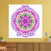 April Geboortebloem Gepersonaliseerde Daisy Mandal Canvas Afdruk (Insitu (Woonkamer))