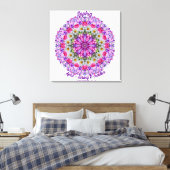 April Geboortebloem Gepersonaliseerde Daisy Mandal Canvas Afdruk (Insitu (Slaapkamer))