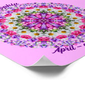 April Geboortebloem gepersonaliseerde offerte Kind Poster (Hoek)