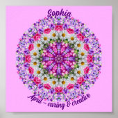 April Geboortebloem gepersonaliseerde offerte Kind Poster (Voorkant)