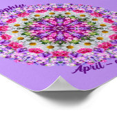 April Geboortebloem gepersonaliseerde offerte Kind Poster (Hoek)