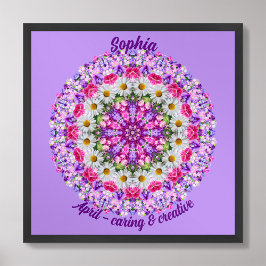 April Geboortebloem gepersonaliseerde offerte Kind Poster