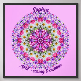 April Geboortebloem gepersonaliseerde offerte Kind Poster