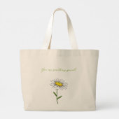 April geboortebloem Waterverf Daisy Large Canvas t Grote Tote Bag (Achterkant)