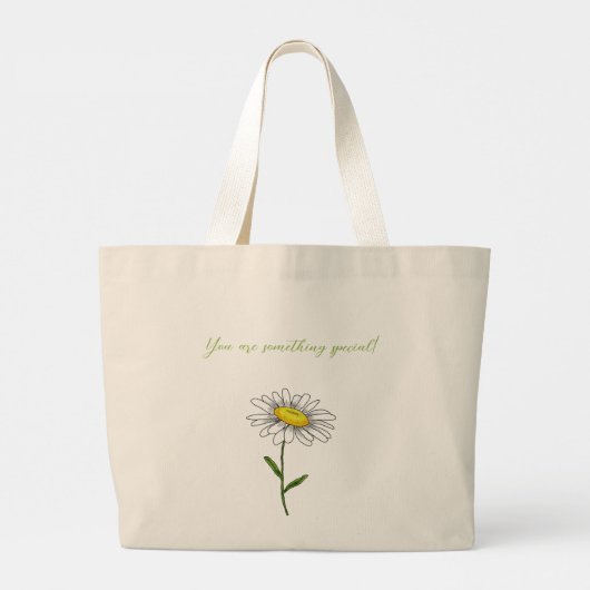 April geboortebloem Waterverf Daisy Large Canvas t Grote Tote Bag (Achterkant)