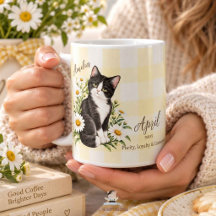 April Geboortebloem Witte Margriet en Kat Bruidsme