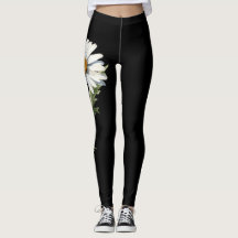 April geboortebloem, witte margriet op zwart