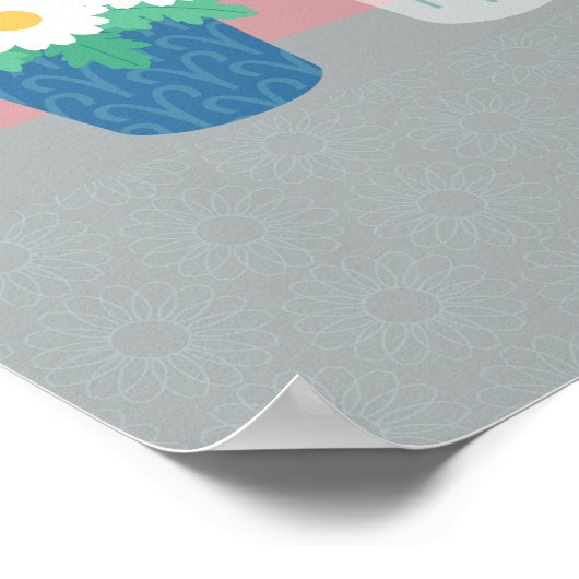 April- Geboortebloemen & Zodiasymbolen Poster (Hoek)