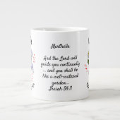 APRIL Geboortemaand Bloem Christelijke aangepaste Grote Koffiekop (Voorkant)