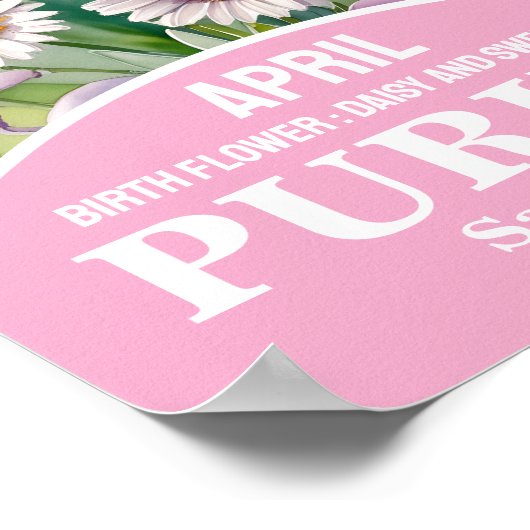 April Geboortemaand Bloem Christelijke Wall Art Poster (Hoek)