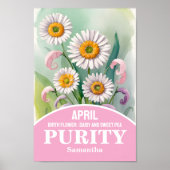 April Geboortemaand Bloem Christelijke Wall Art Poster (Voorkant)