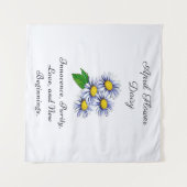 April Geboortemaand Bloem Daisy Fris en Eenvoudig  Wandkleed (Voorkant (horizontaal))