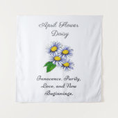 April Geboortemaand Bloem Daisy Fris en Eenvoudig  Wandkleed (Voorkant)