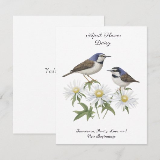 April Geboortemaand Bloem Daisy gekoesterde verjaa (Voorkant / Achterkant)