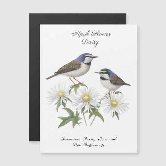 April Geboortemaand Bloem Daisy gekoesterde verjaa (Voorkant / Achterkant)