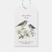 April Geboortemaand Bloem Daisy gekoesterde verjaa Cadeaulabel (Achterkant)