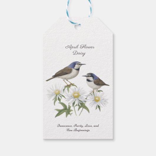 April Geboortemaand Bloem Daisy gekoesterde verjaa Cadeaulabel (Achterkant)