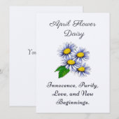 April Geboortemaand Bloem Daisy Vers en Eenvoudig (Voorkant / Achterkant)