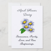 April Geboortemaand Bloem Daisy Vers en Eenvoudig (Voorkant)