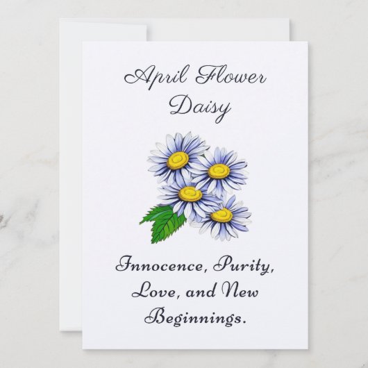 April Geboortemaand Bloem Daisy Vers en Eenvoudig (Voorkant)