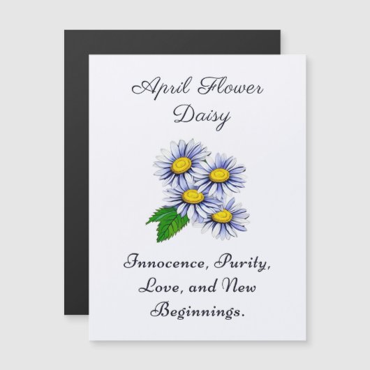 April Geboortemaand Bloem Daisy Vers en Eenvoudig (Voorkant / Achterkant)