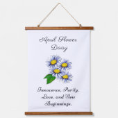 April Geboortemaand Bloem Daisy Vers en Eenvoudig Hangend Wandkleed (Voorkant)