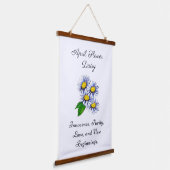 April Geboortemaand Bloem Daisy Vers en Eenvoudig Hangend Wandkleed (Gebogen)