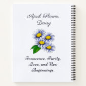 April Geboortemaand Bloem Daisy Vers en Eenvoudig Notitieboek (Achterkant)