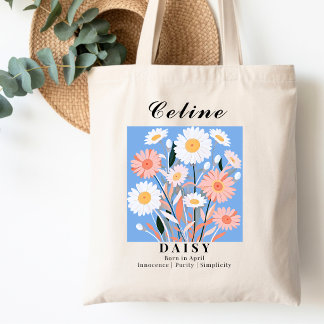 April Geboortemaand Bloem Madeliefje Bruidsdouche Tote Bag