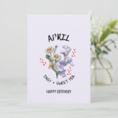 APRIL Geboortemaand Bloem Verjaardag Kaart (Staand voorkant)