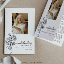 April Geboortemaand Bloemenbegrafenisprogramma Flyer