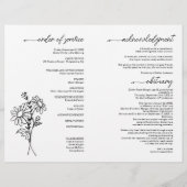 April Geboortemaand Bloemenbegrafenisprogramma Flyer (Achterkant)