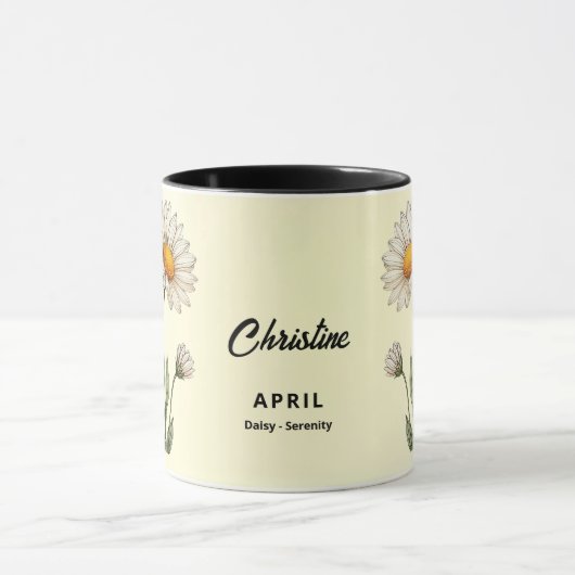 April Geboortemaand Flower Custom Coffee Mok (Midden)