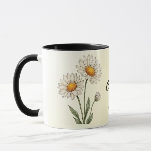 April Geboortemaand Flower Custom Coffee Mok (Links)