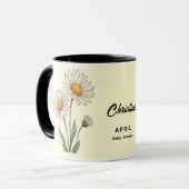 April Geboortemaand Flower Custom Coffee Mok (Voorkant links)