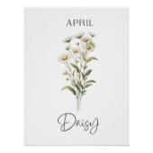 April Geboortemaand Madeliefje Bloemstuk Perfect Poster (Voorkant)