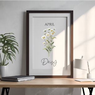 April Geboortemaand Madeliefje Bloemstuk Perfect Poster