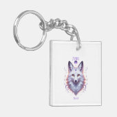 April Geboortemaand Spirit Animal Fox Sleutelhanger (Voorkant Links)