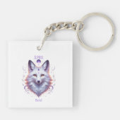 April Geboortemaand Spirit Animal Fox Sleutelhanger (Achterkant)