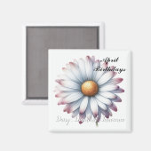 April Geboortesteen Daisy Diamant Magneet (Voorkant / Achterkant)