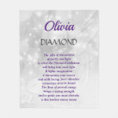 April geboortesteen Diamant ontwerp Fleece Deken (Voorkant)