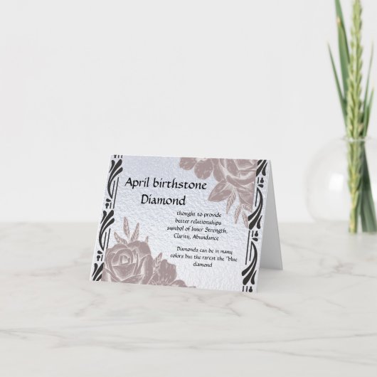 April geboortesteen Diamanten kaart parel (Voorkant)