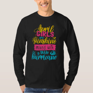 April Girl Sunshine gemengd met orkaan T-shirt