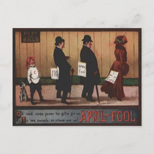  april-groepsdagonderteken op achterste hond briefkaart (Voorkant)